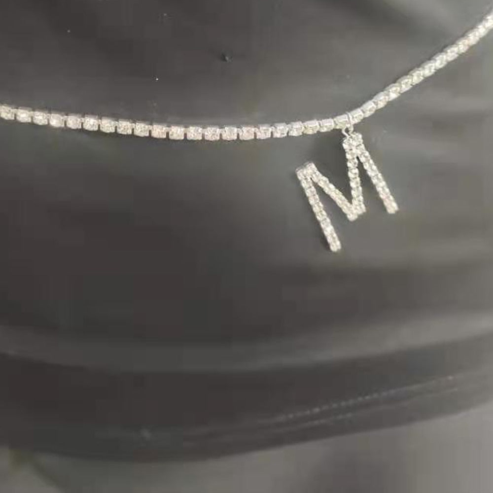 A-Z Alphabet Initial Waist Chain Women Belt Pendant Rhinestone Crystal Body Chain Jewelry