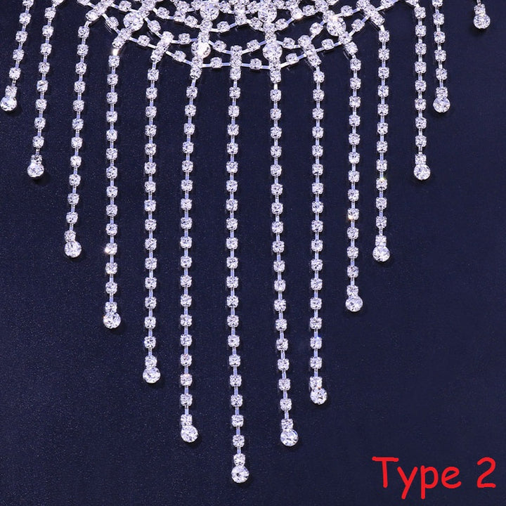 Rhinestone Crystal Tussle Mask Women Face Jewelry Halloween Accessories