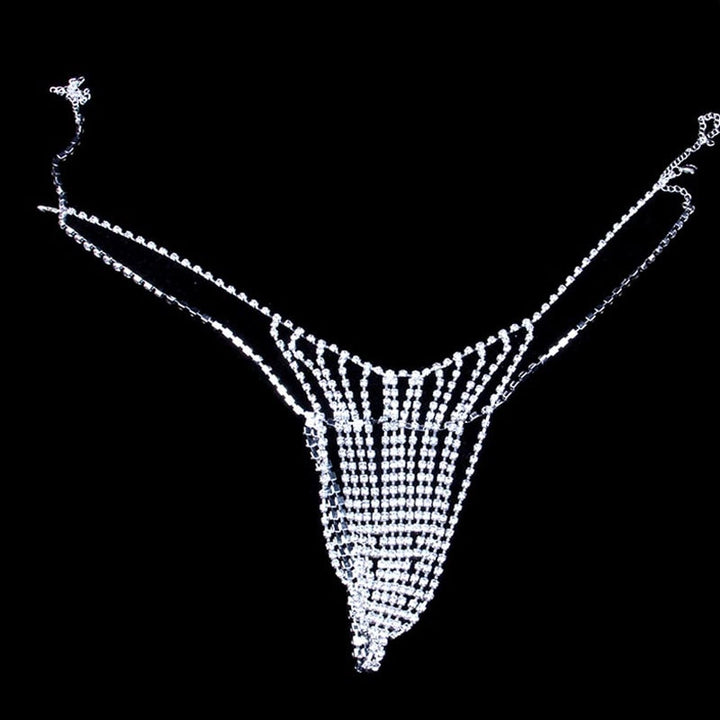 Bikini Suit Body Chain Harness Breast Bra Belly Crystal Thong Body Jewelry