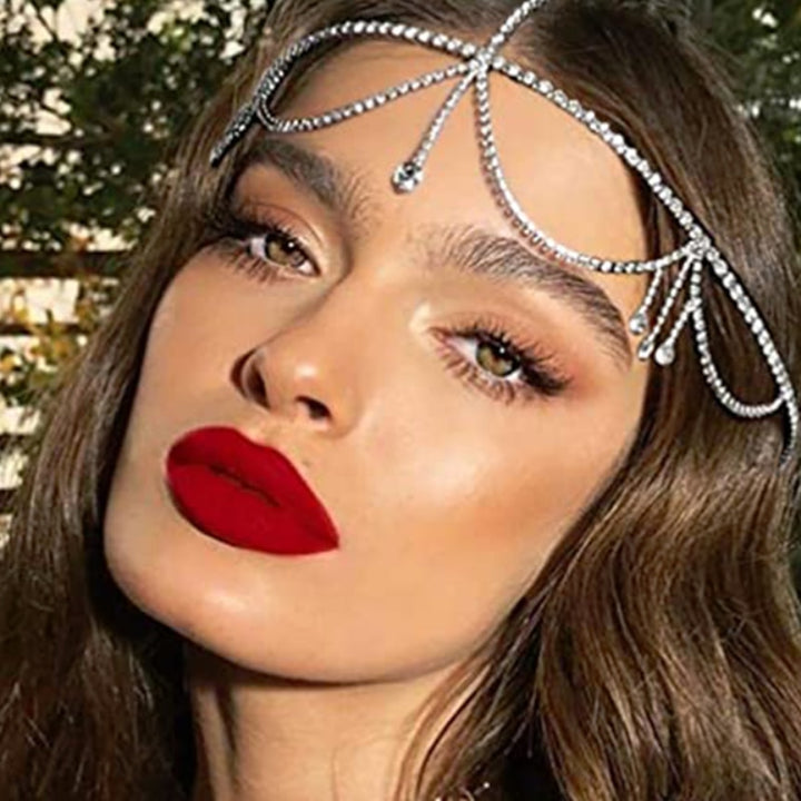 Bling Forehead Chain Jewelry Headpiece Crystal Bridal Headwear Hair Accessories
