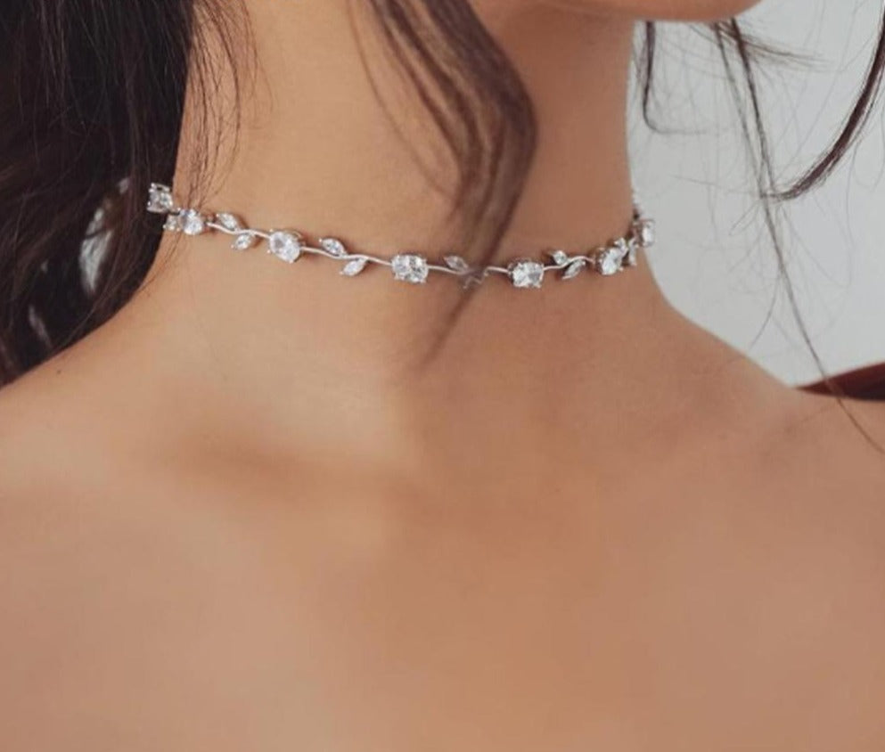 Stonefans Trendy Zircon Hollow Bras Chain Necklace Jewelry Luxury Acce